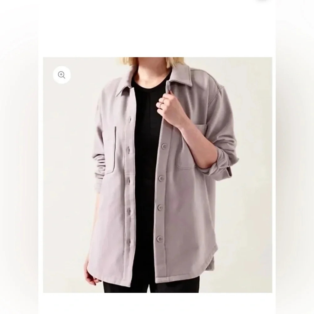 NWT - Athleta Retroplush Shirt Jacket - Lavender Gray**Plus Size 2X